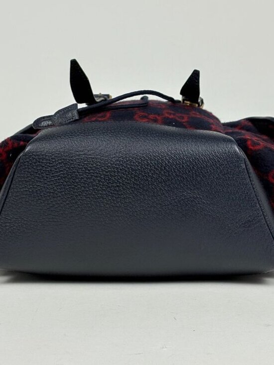 Gucci GG Pattern Sac Day Backpack Fabric Navy Red main image 9